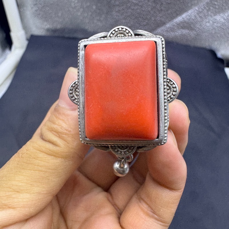 Vintage Collectible Bells - Antiker Qing Sterling Silber Verstellbarer Ring,