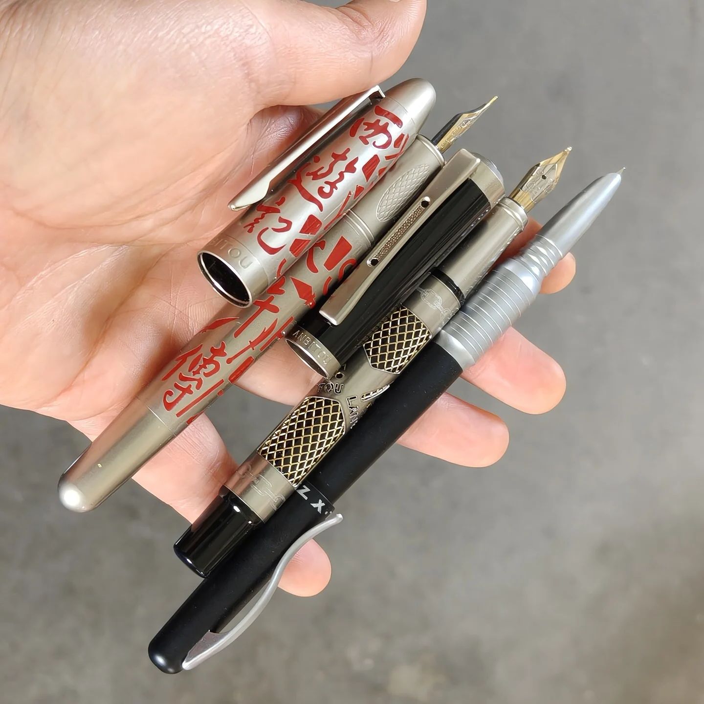 Vintage Collectible Pens - 3pens Alte, seltene Vintage-Füllfederhalter, feine Feder
