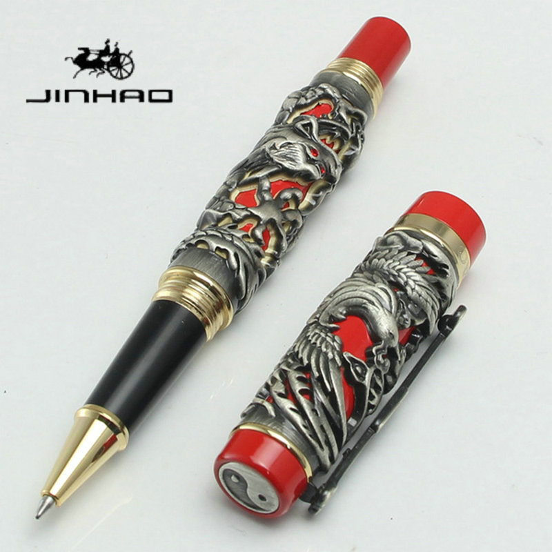 Vintage Collectible Pens - Vintage Sammlerstück JINHAO Drachen-Phönix Rollerball-Stift 3D