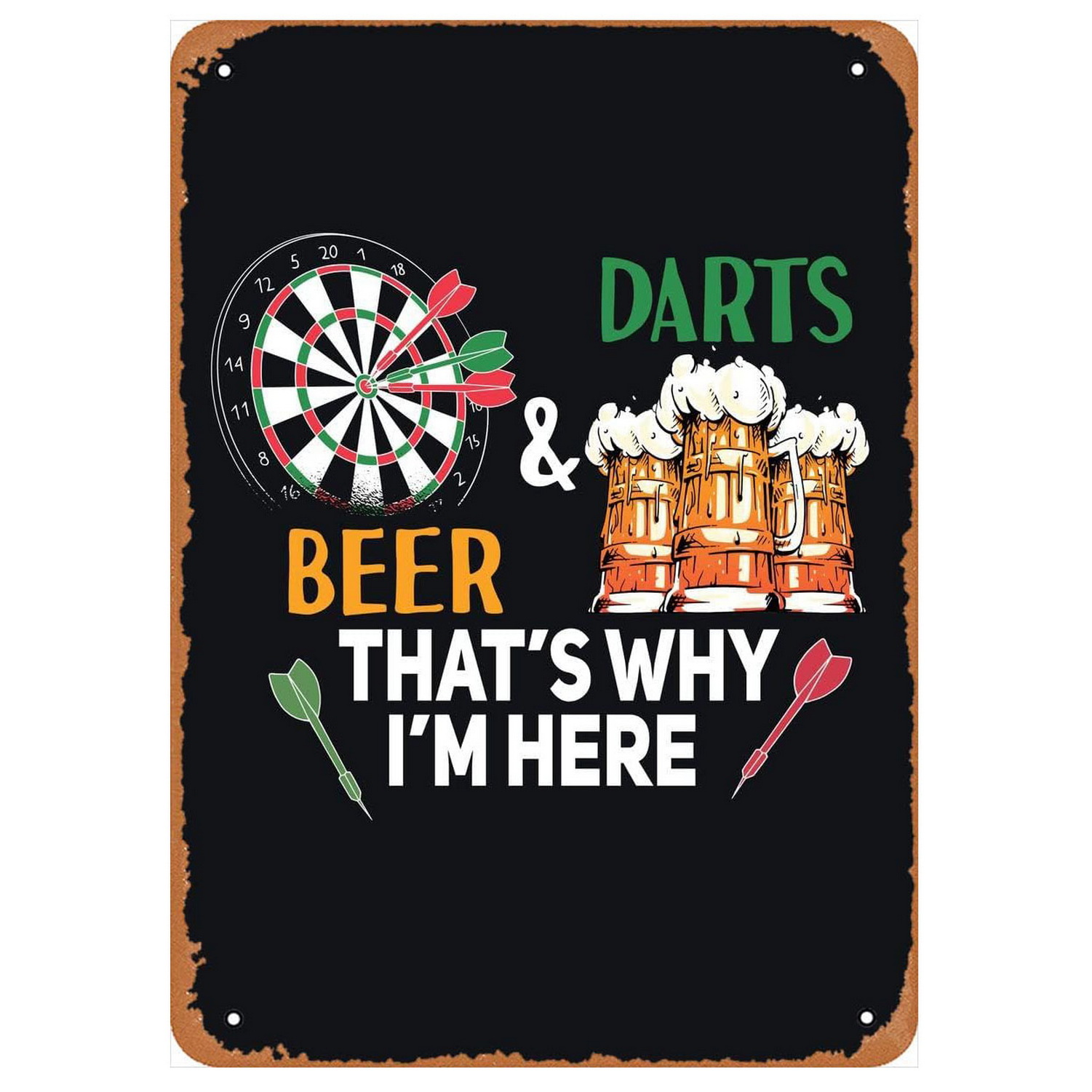 Vintage Darts & Bier Blechschi – Vintage Collectible Plates Bewertung und Preis