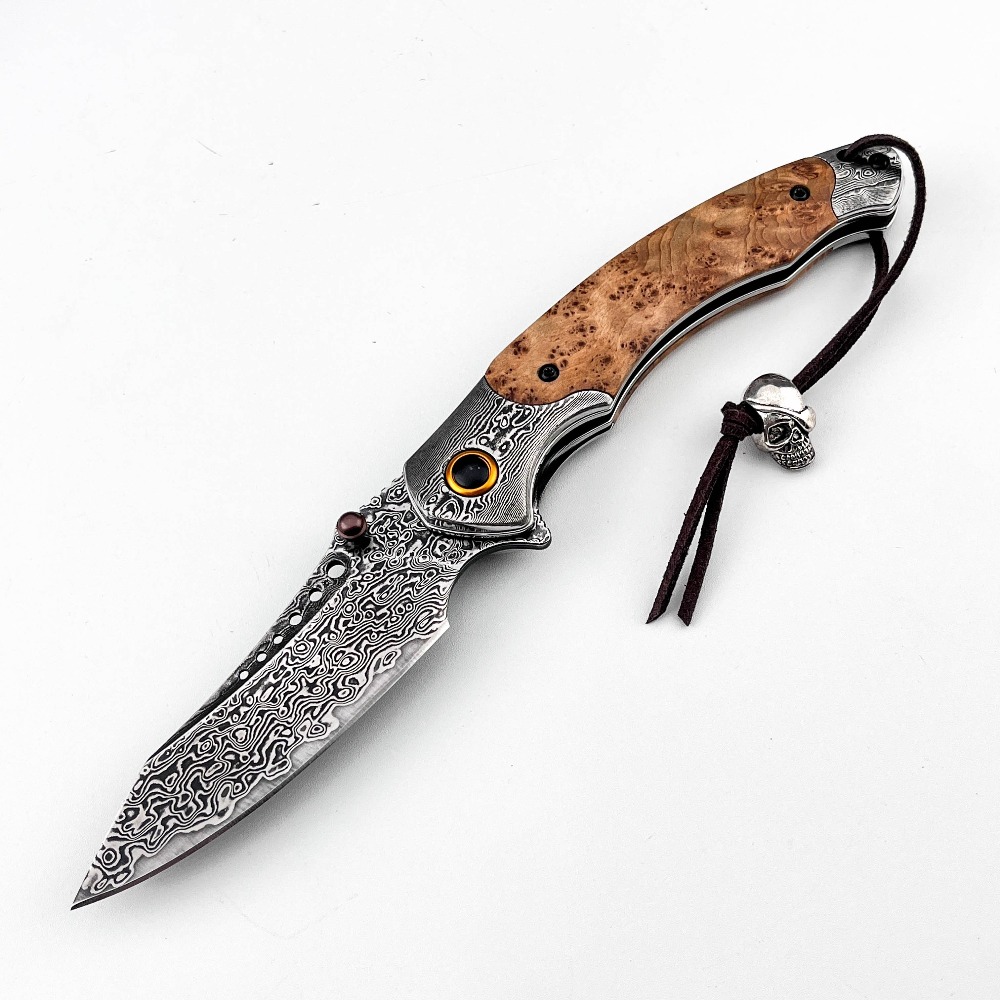 Hochhärte-Damastmuster-Klappme – Vintage Collectible Knife Bewertung und Preis