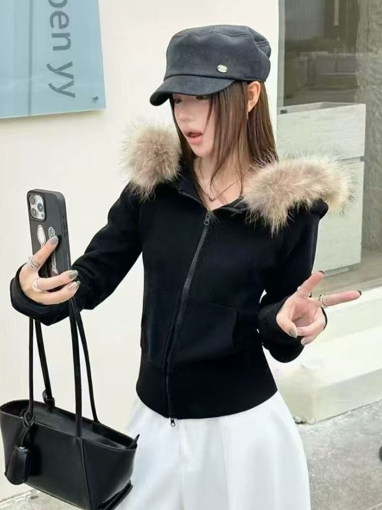 2026 Harajuku Kunstpelzkragen  – Vintage Zip Hoodie Bewertung und Preis