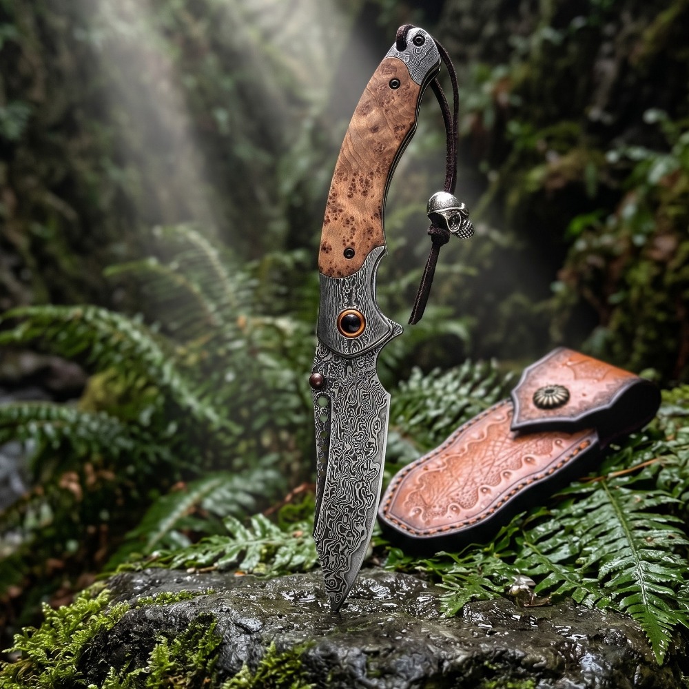 Hochwertiges Damastmuster-Klap – Vintage Collectible Knife Bewertung und Preis