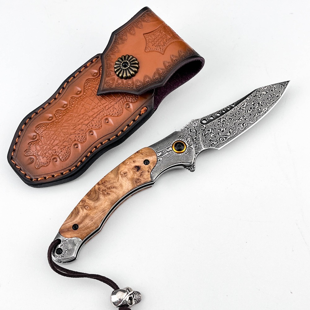 Hochhärte-Damastmuster-Klappme – Vintage Collectible Knife Bewertung und Preis
